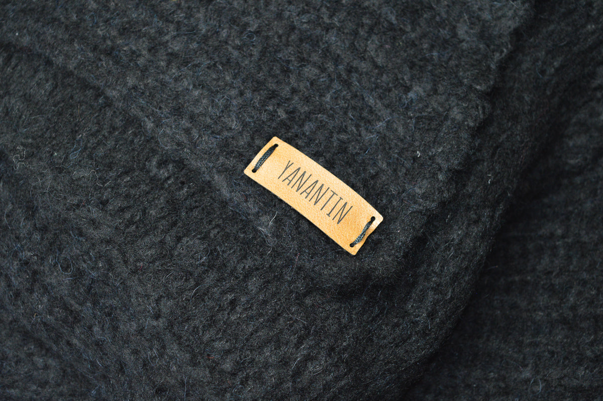 Extra Large Scarf | Midnight Black | Baby Alpaca & Merino Wool Blend | Loosely Knitted