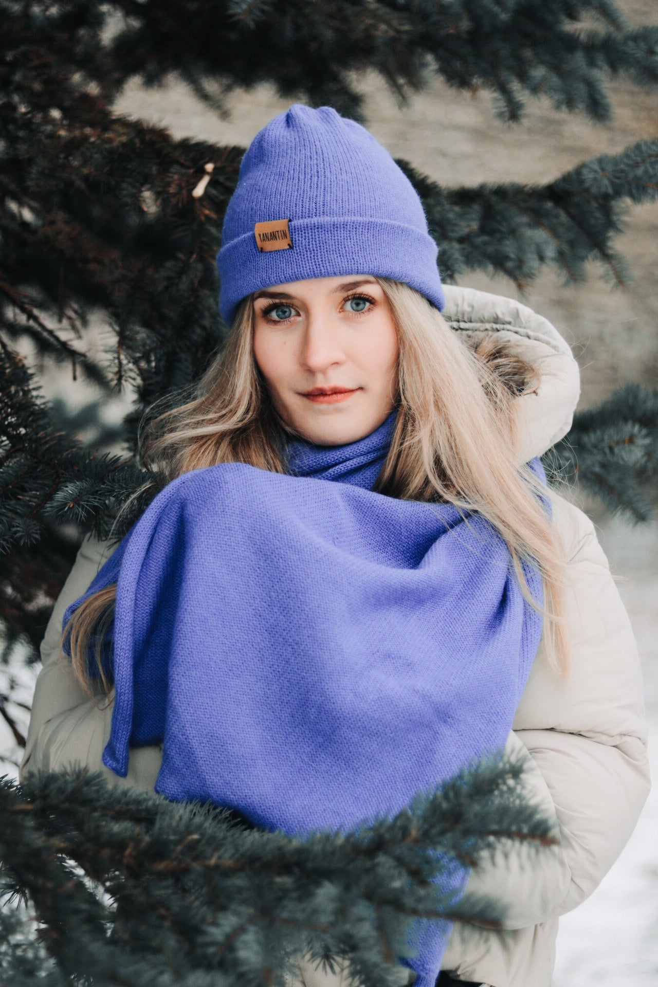 Knitted Hat | Lavender Fields | 100% Alpaca Wool