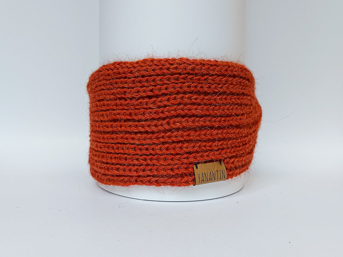 Knitted Headband | Rusty Orange | 100% Alpaca Wool
