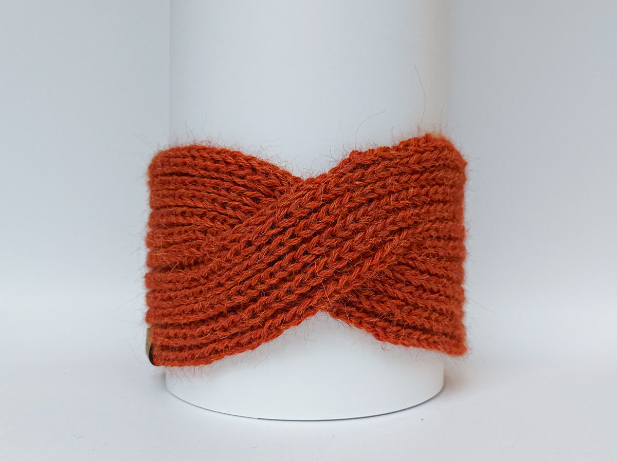 Knitted Headband | Rusty Orange | 100% Alpaca Wool