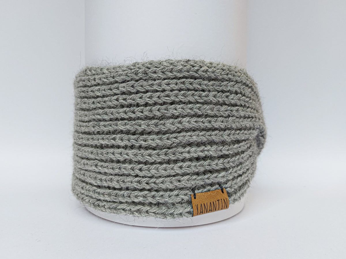 Knitted Headband | Silvery Grey | 100% Alpaca Wool
