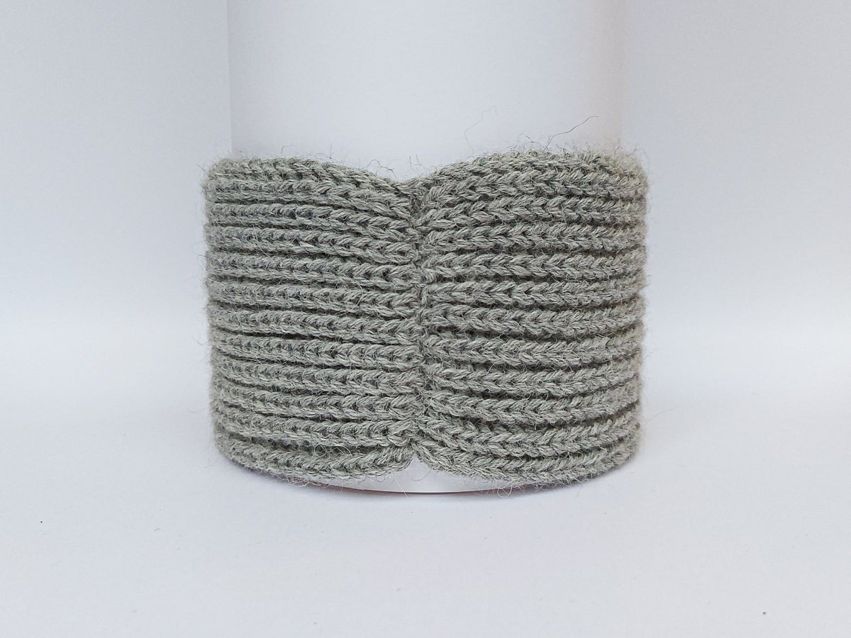 Knitted Headband | Silvery Grey | 100% Alpaca Wool