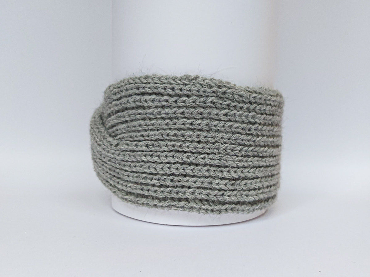 Knitted Headband | Silvery Grey | 100% Alpaca Wool