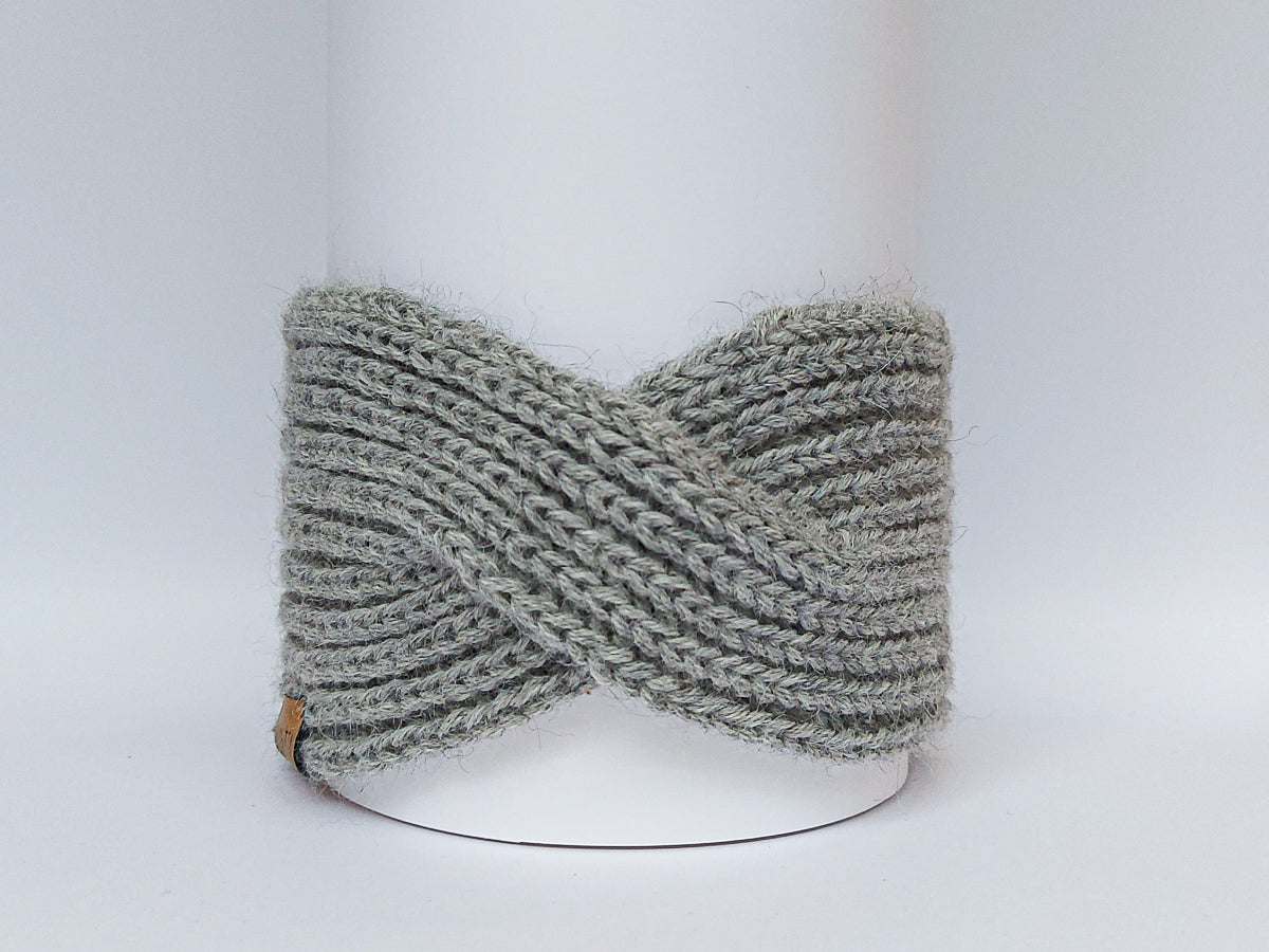 Knitted Headband | Silvery Grey | 100% Alpaca Wool