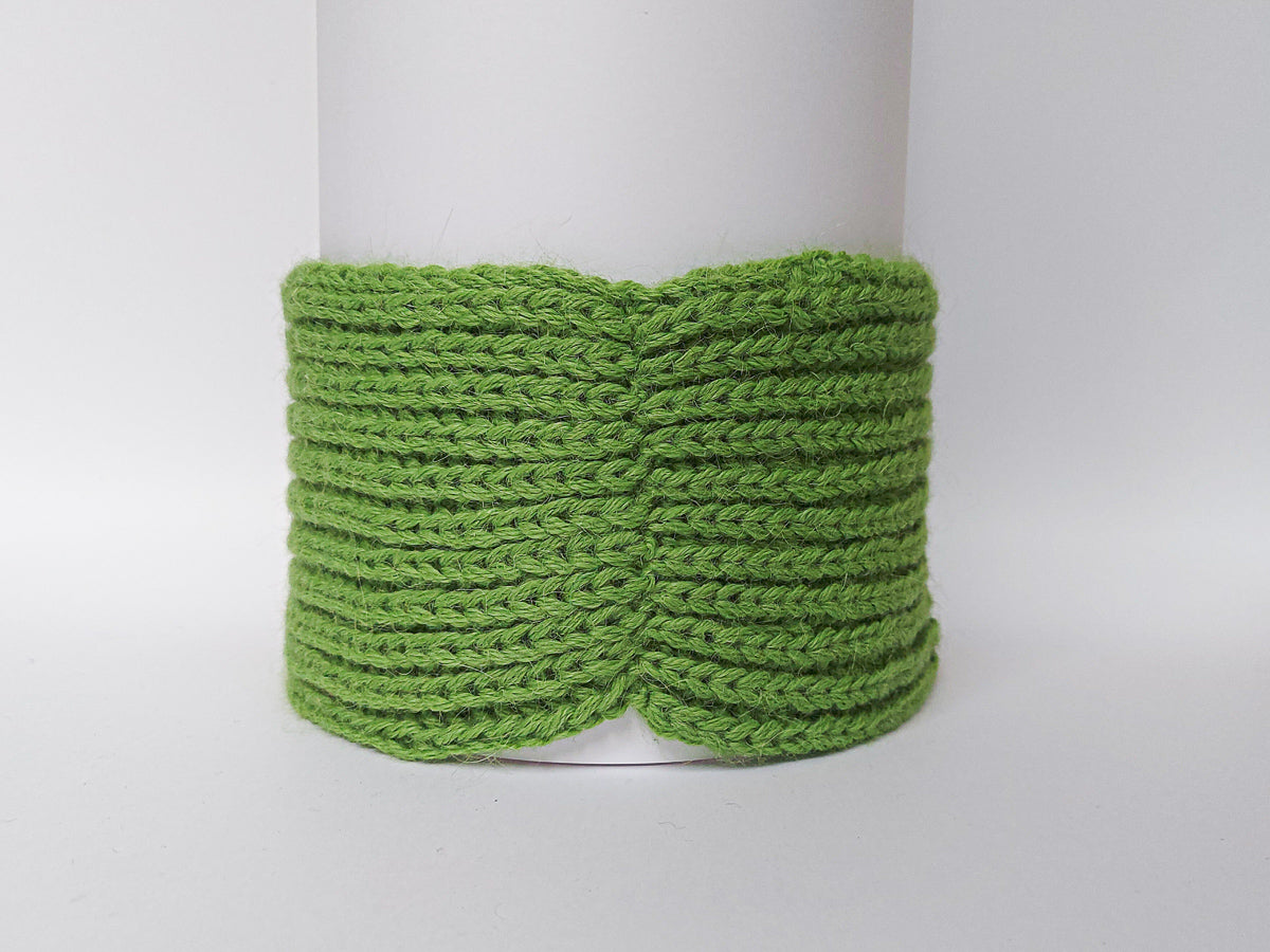Knitted Headband | Grasshopper Green | 100% Alpaca Wool