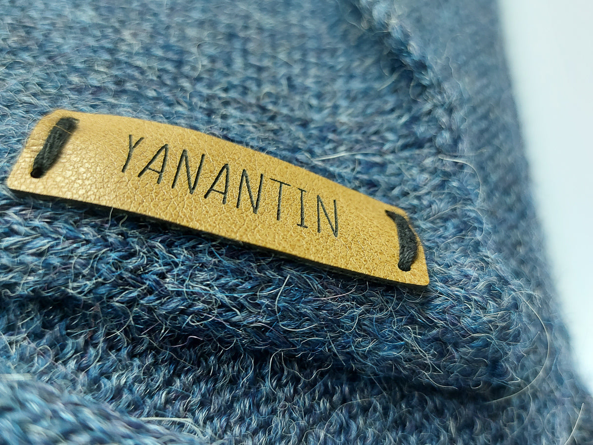 Knitted Scarf | Steel Blue | 100% Alpaca Wool