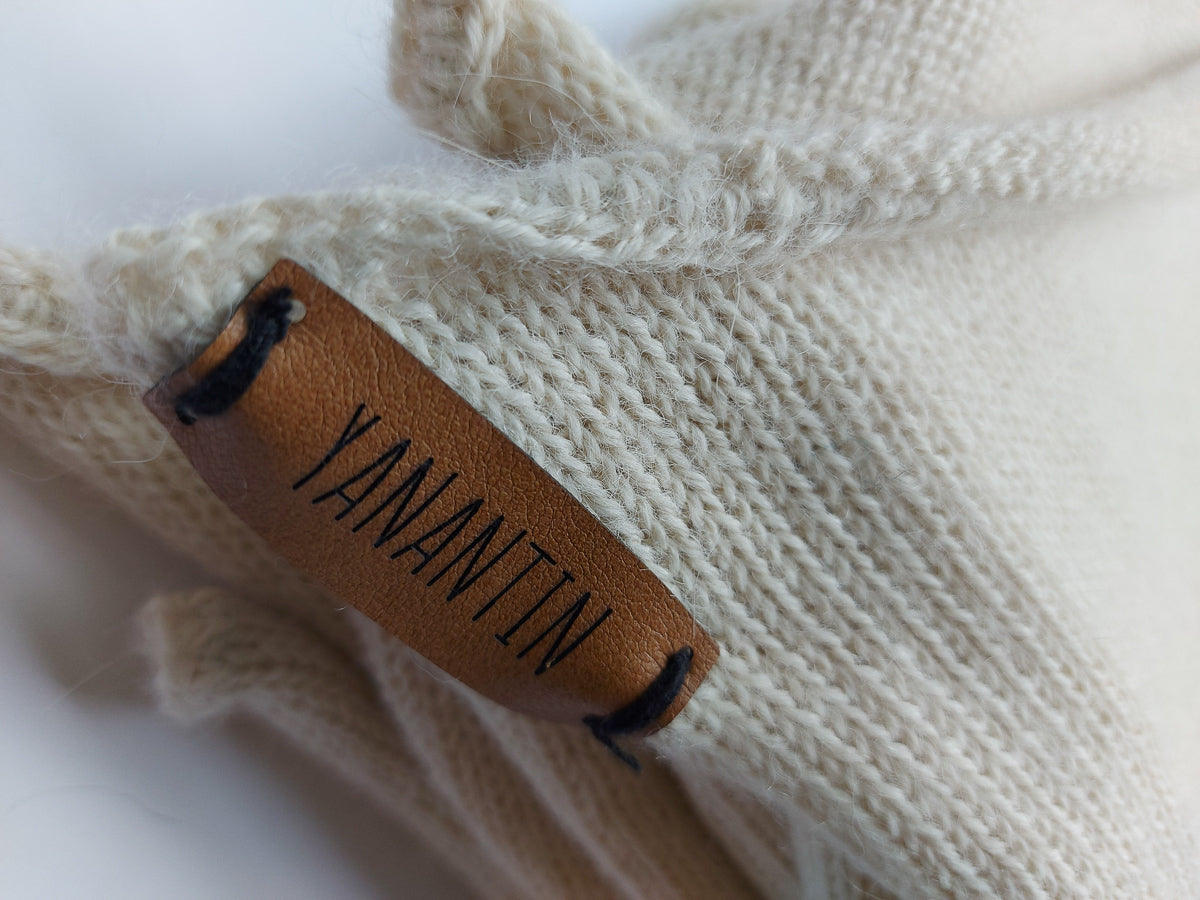 Large Knitted Scarf | White Vanilla | 100% Alpaca Wool