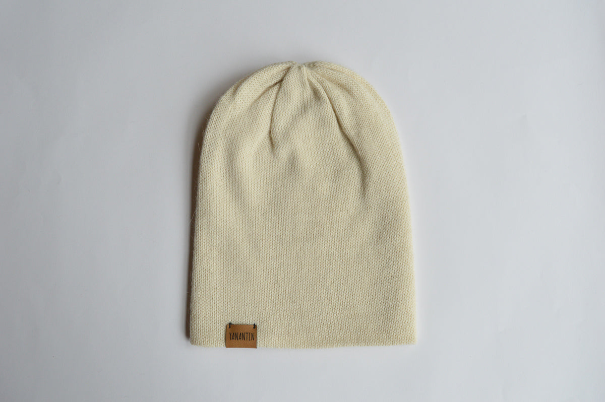 Knitted Hat | White Vanilla | 100% Alpaca Wool