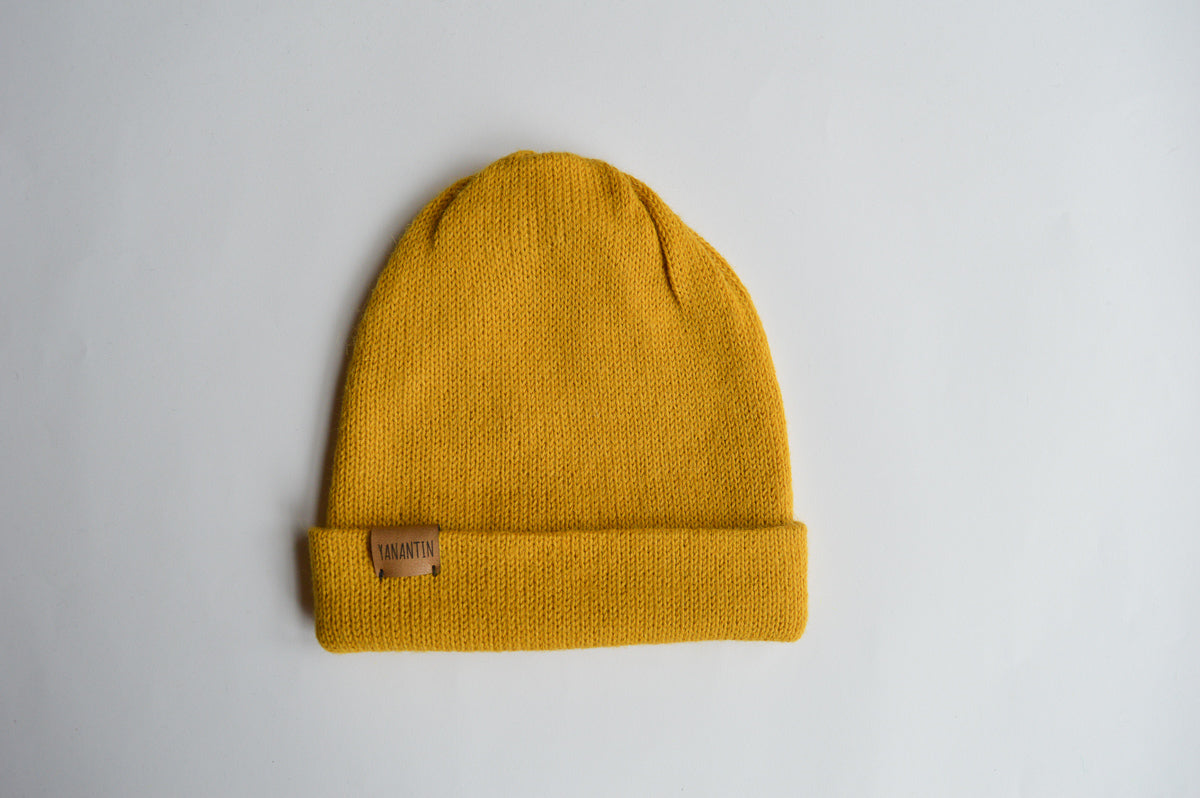Knitted Hat | Sunny Ocre | 100% Alpaca Wool
