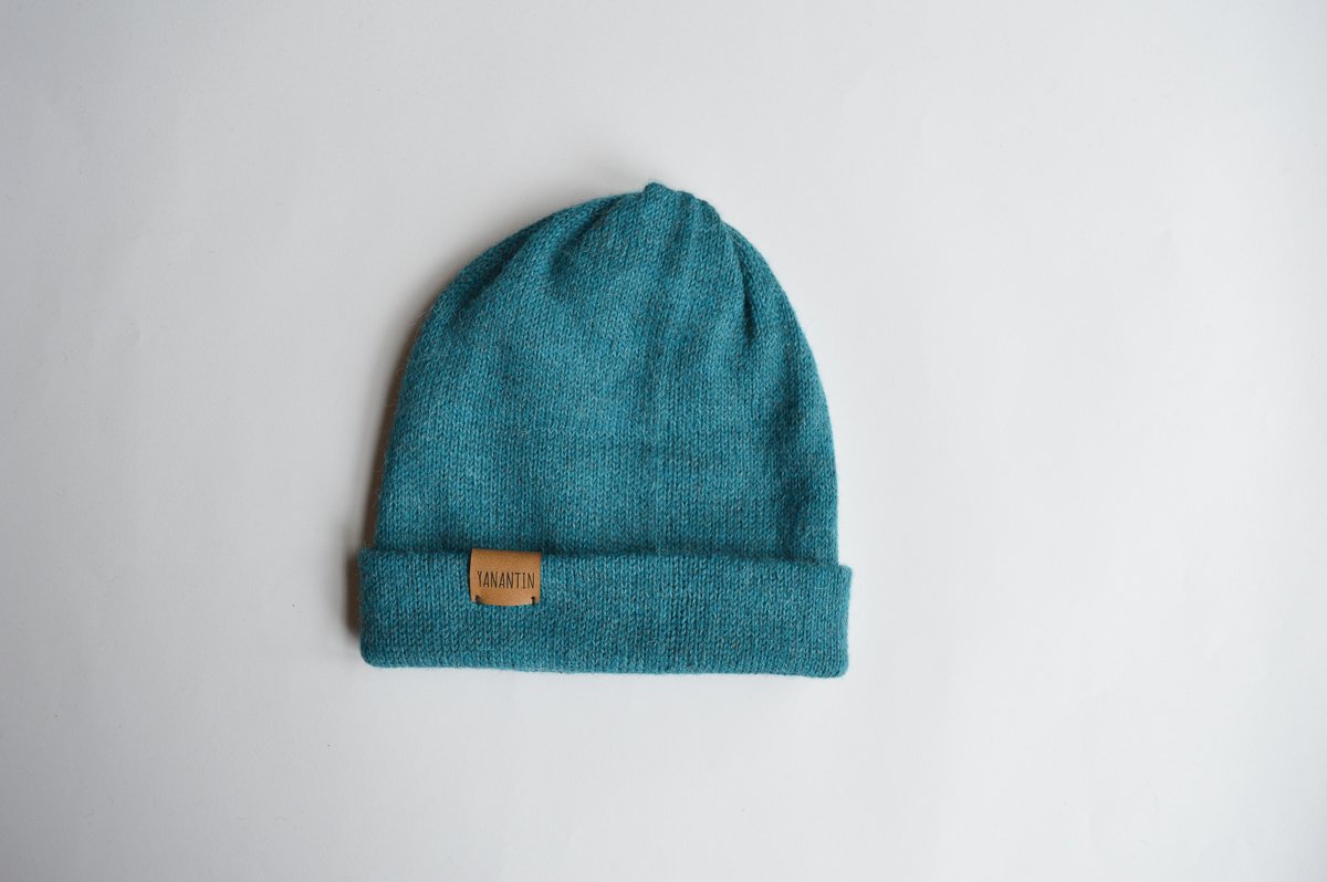 Knitted Hat | Ocean Blue | 100% Alpaca Wool