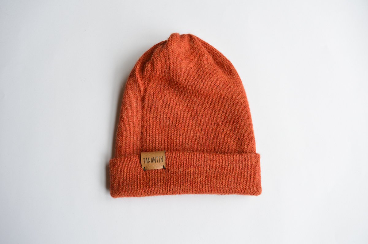 Knitted Hat | Rusty Orange | 100% Alpaca Wool