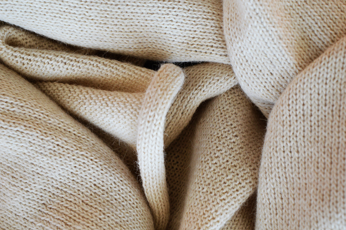 Large Knitted Scarf | White Vanilla | 100% Alpaca Wool