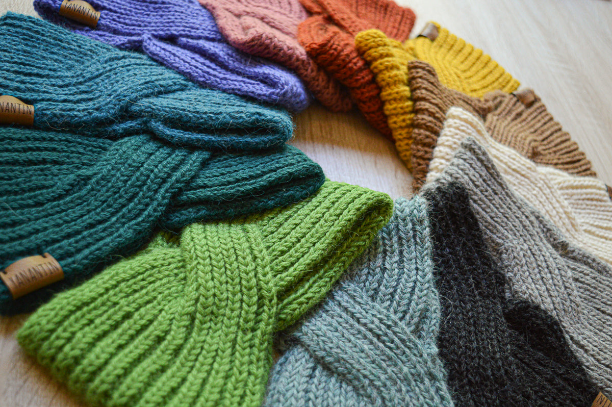Knitted Headband | Grasshopper Green | 100% Alpaca Wool