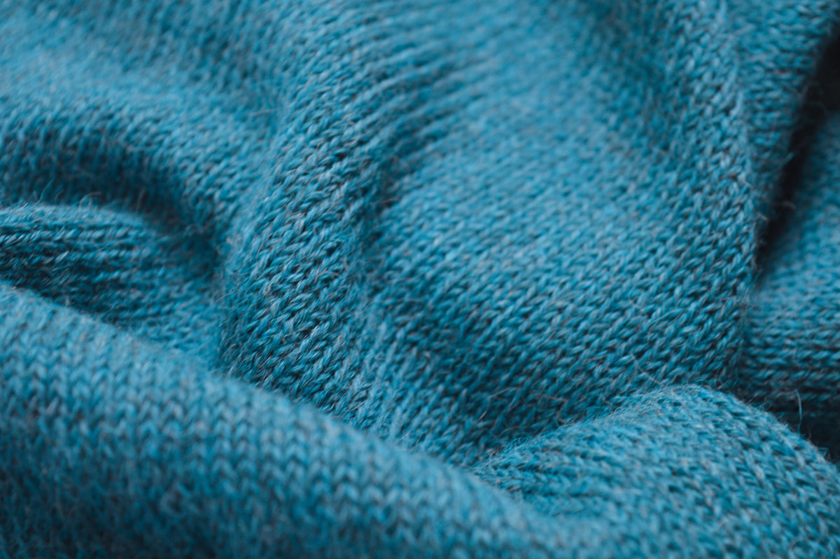Knitted Scarf | Ocean Blue | 100% Alpaca Wool