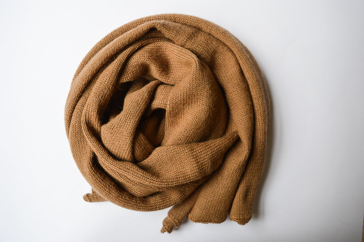 Extra Large Knitted Scarf | Classy Camel | 100% Alpaca Wool