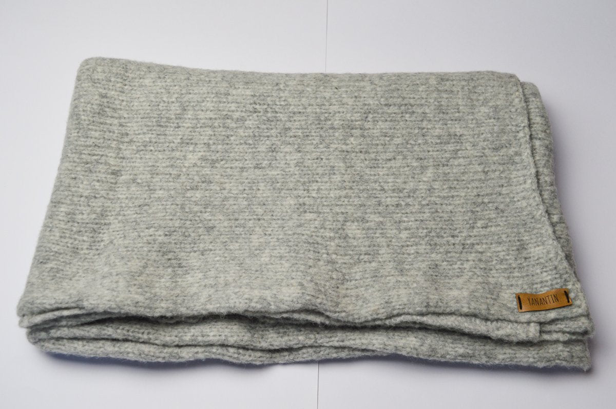 Chunky Scarf | Silvery Grey | Baby Alpaca & Merino Wool Blend | Extra Large Size