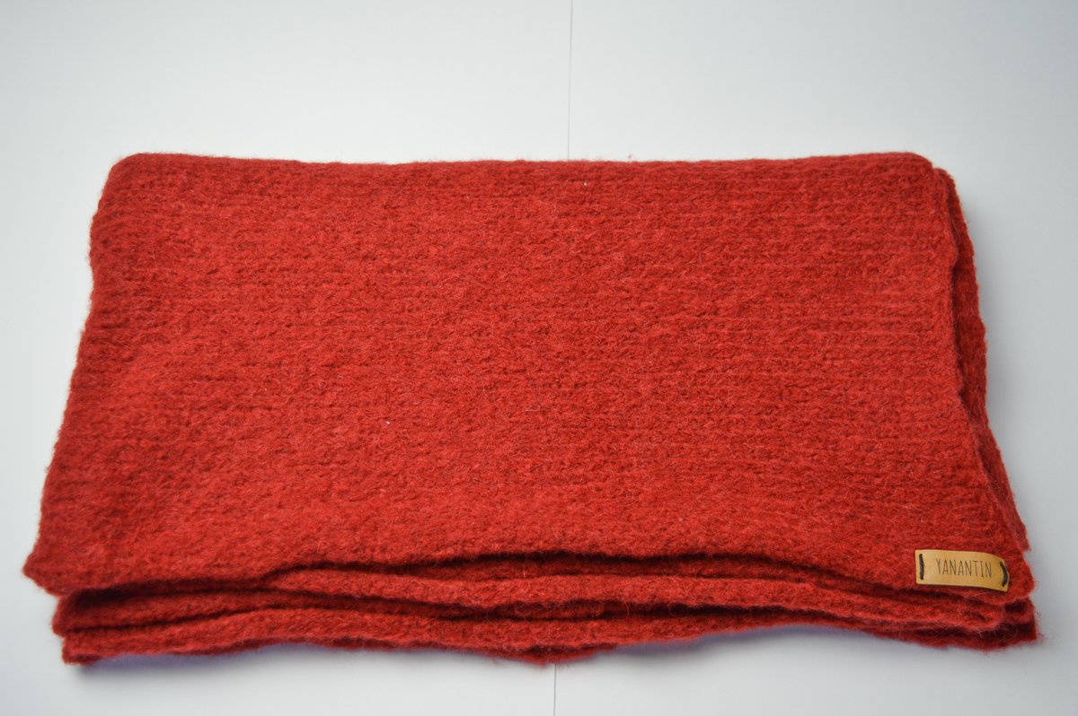 Chunky Scarf | Royal Red | Baby Alpaca & Merino Wool Blend | Extra Large Size