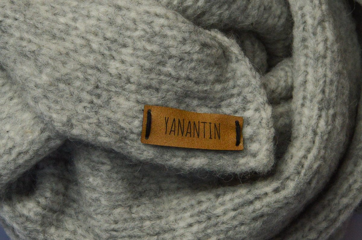 Chunky Scarf | Silvery Grey | Baby Alpaca & Merino Wool Blend | Extra Large Size