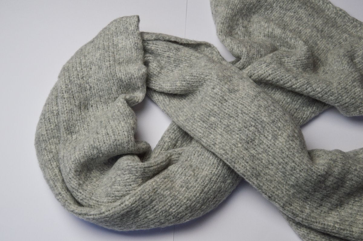 Chunky Scarf | Silvery Grey | Baby Alpaca & Merino Wool Blend | Extra Large Size