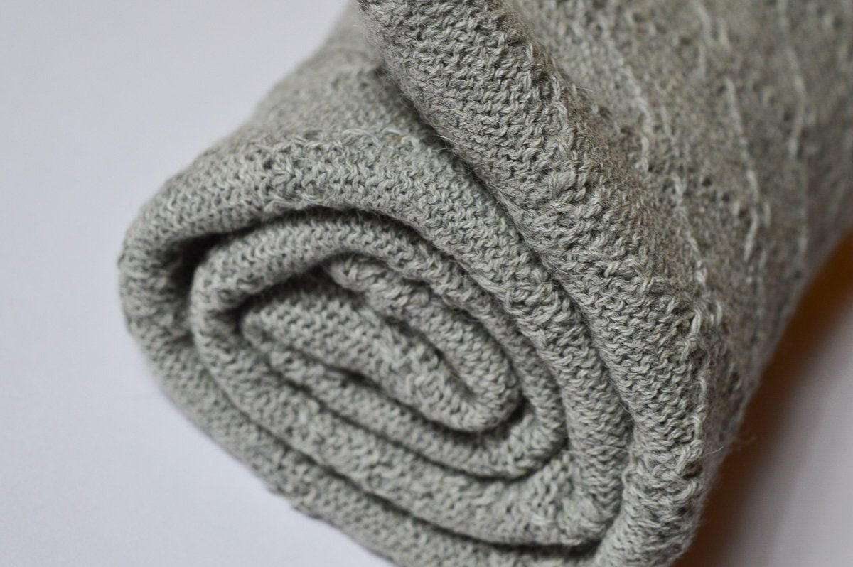 Knitted Baby Blanket | 100% Baby Alpaca | Undyed & Biodegradable (2.0)