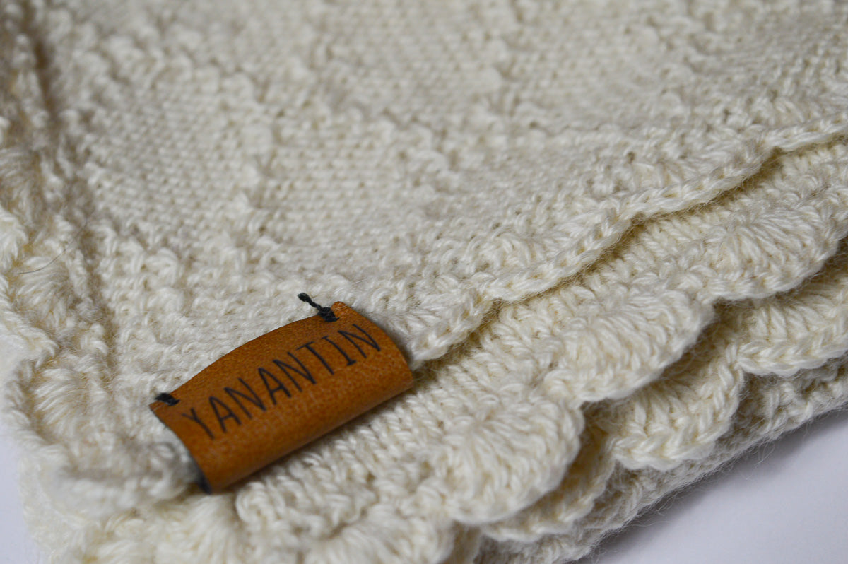 Baby Blanket | 100% Baby Alpaca Wool | Baby Vanilla