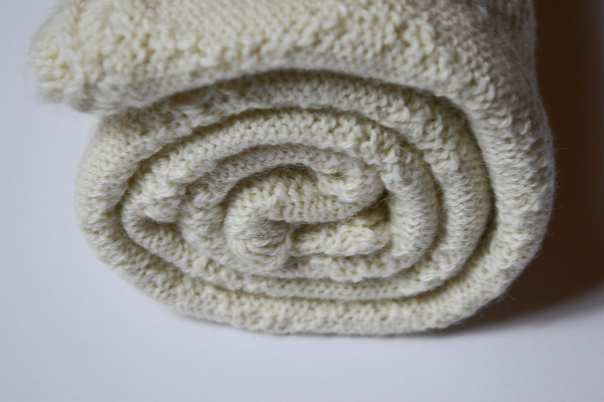 Baby Blanket | 100% Baby Alpaca Wool | Baby Vanilla