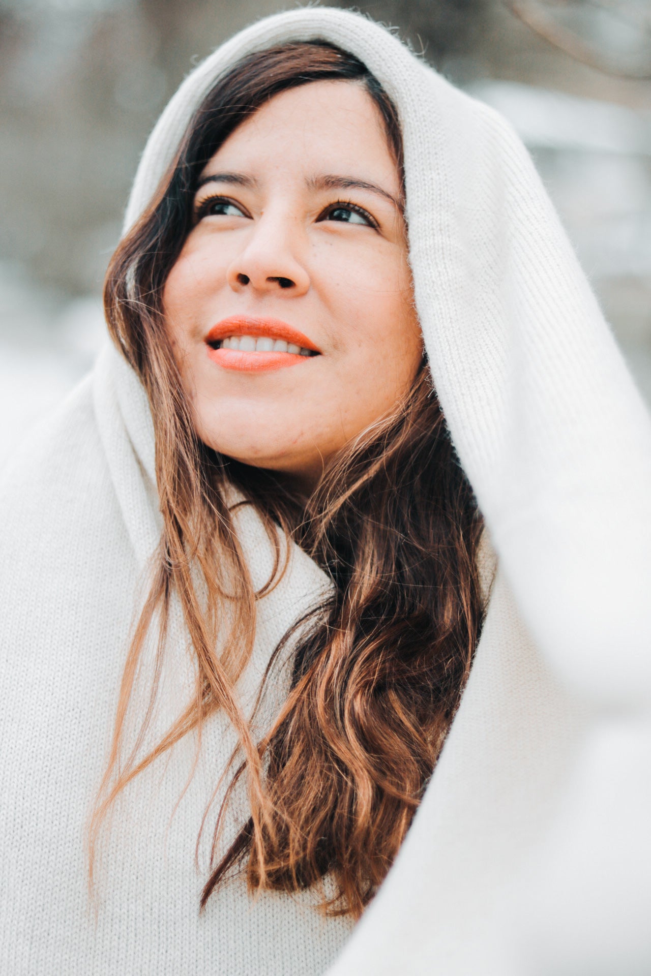 Large Knitted Scarf | White Vanilla | 100% Alpaca Wool