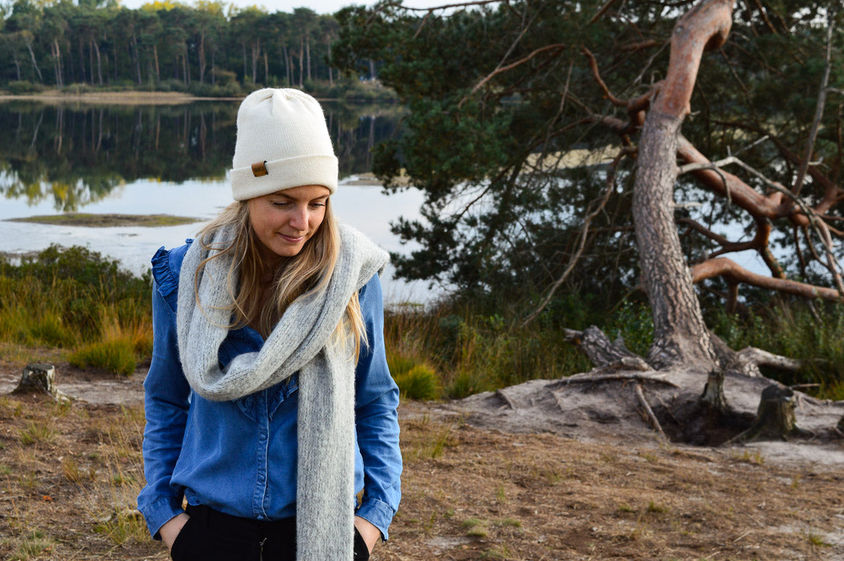 Knitted Hat | White Vanilla | 100% Alpaca Wool