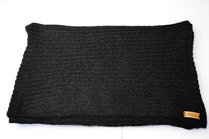 Extra Large Scarf | Midnight Black | Baby Alpaca & Merino Wool Blend | Loosely Knitted
