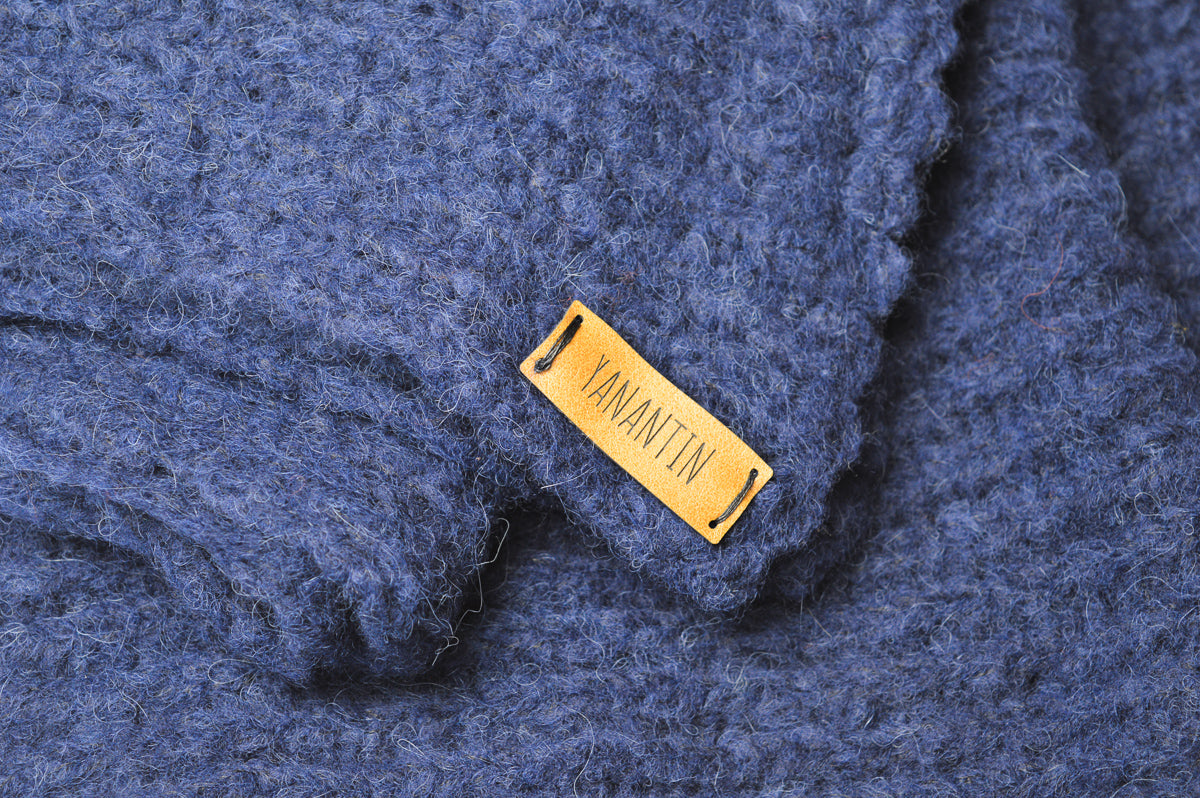 Open-Knit Scarf | Navy Blue | Baby Alpaca & Merino Wool Blend | Extra Large Size