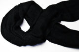 Open-Knit Scarf | Midnight Black | Baby Alpaca & Merino Wool Blend | Extra Large Size