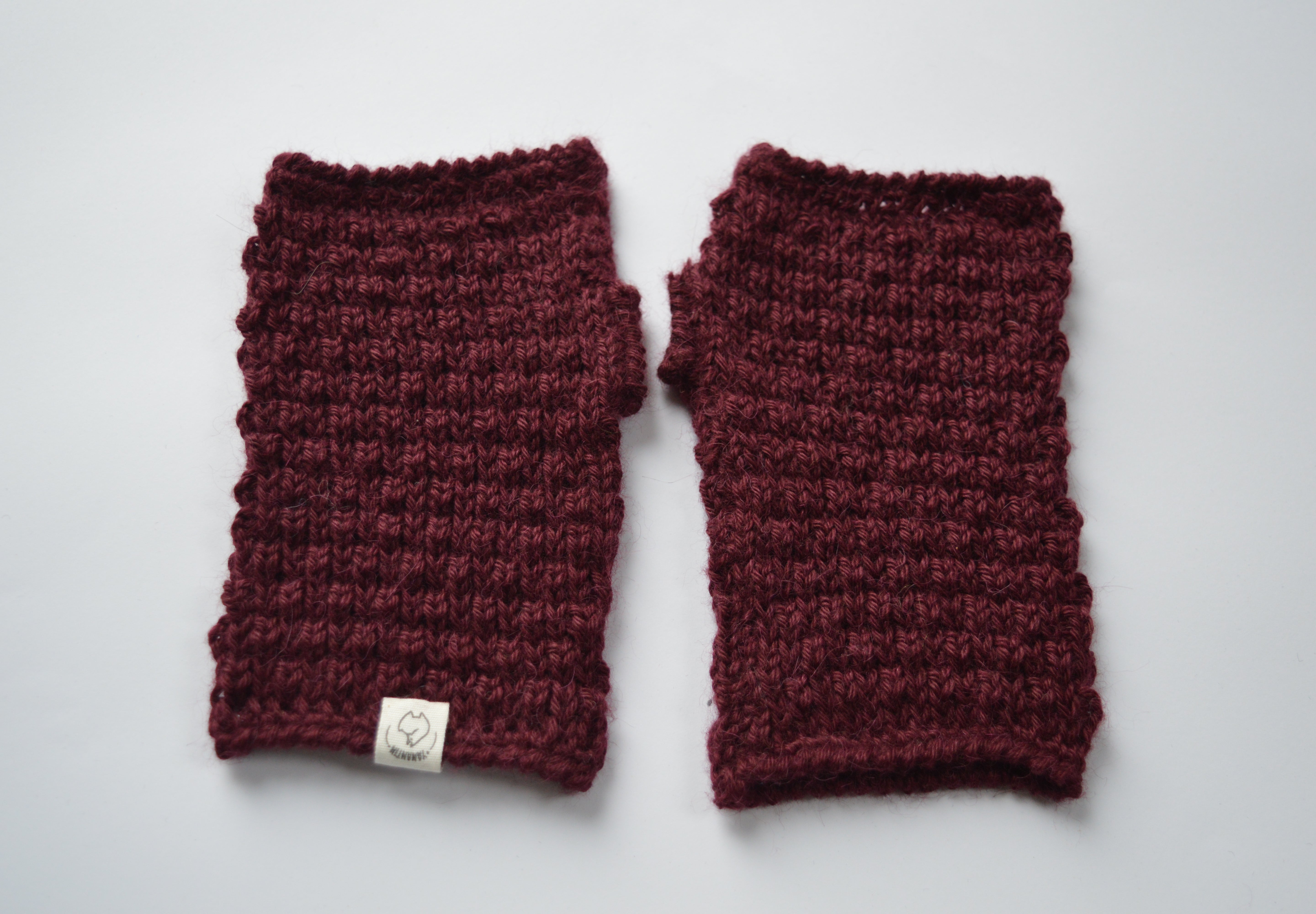 Fingerless Mittens | 100% Baby Alpaca | Fine-Knit Look