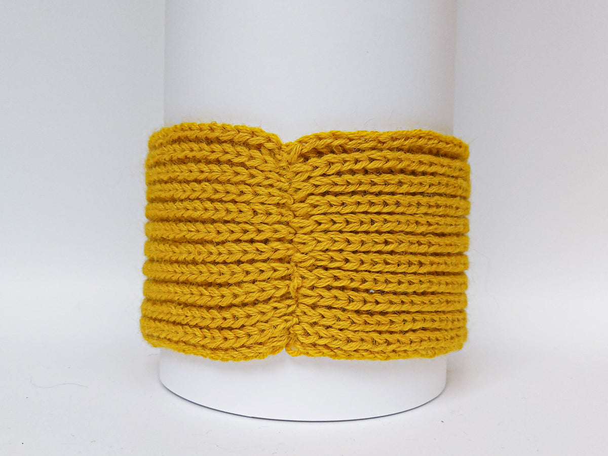 Large Knitted Headband | Sunny Ocre | 100% Alpaca Wool