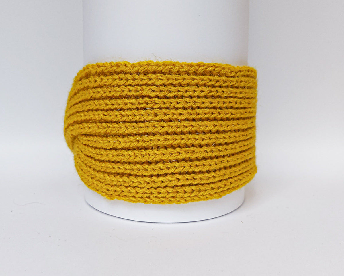 Large Knitted Headband | Sunny Ocre | 100% Alpaca Wool