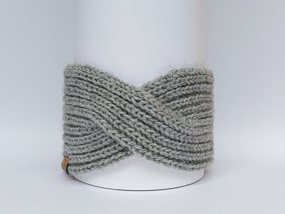 Knitted Headband | Silvery Grey | 100% Alpaca Wool