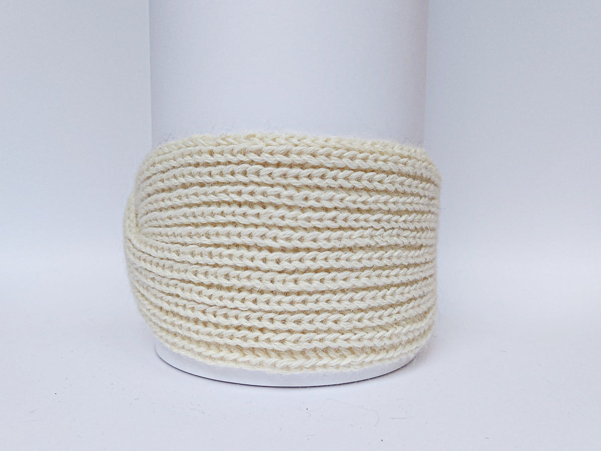 Knitted Headband | White Vanilla | 100% Alpaca Wool