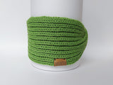 Large Knitted Headband | Grasshopper Green | 100% Alpaca Wool