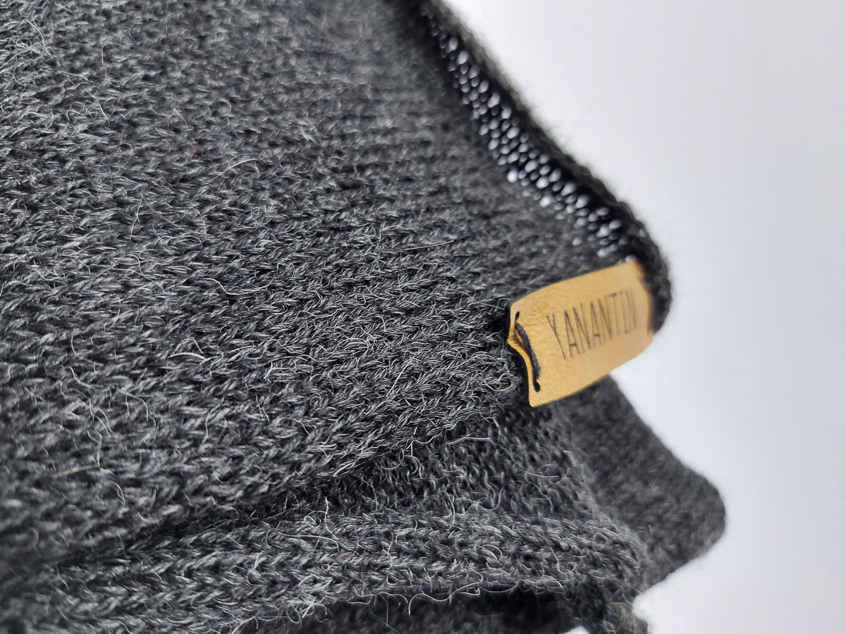 Extra Large Knitted Scarf | Stormy Night Grey | 100% Alpaca Wool