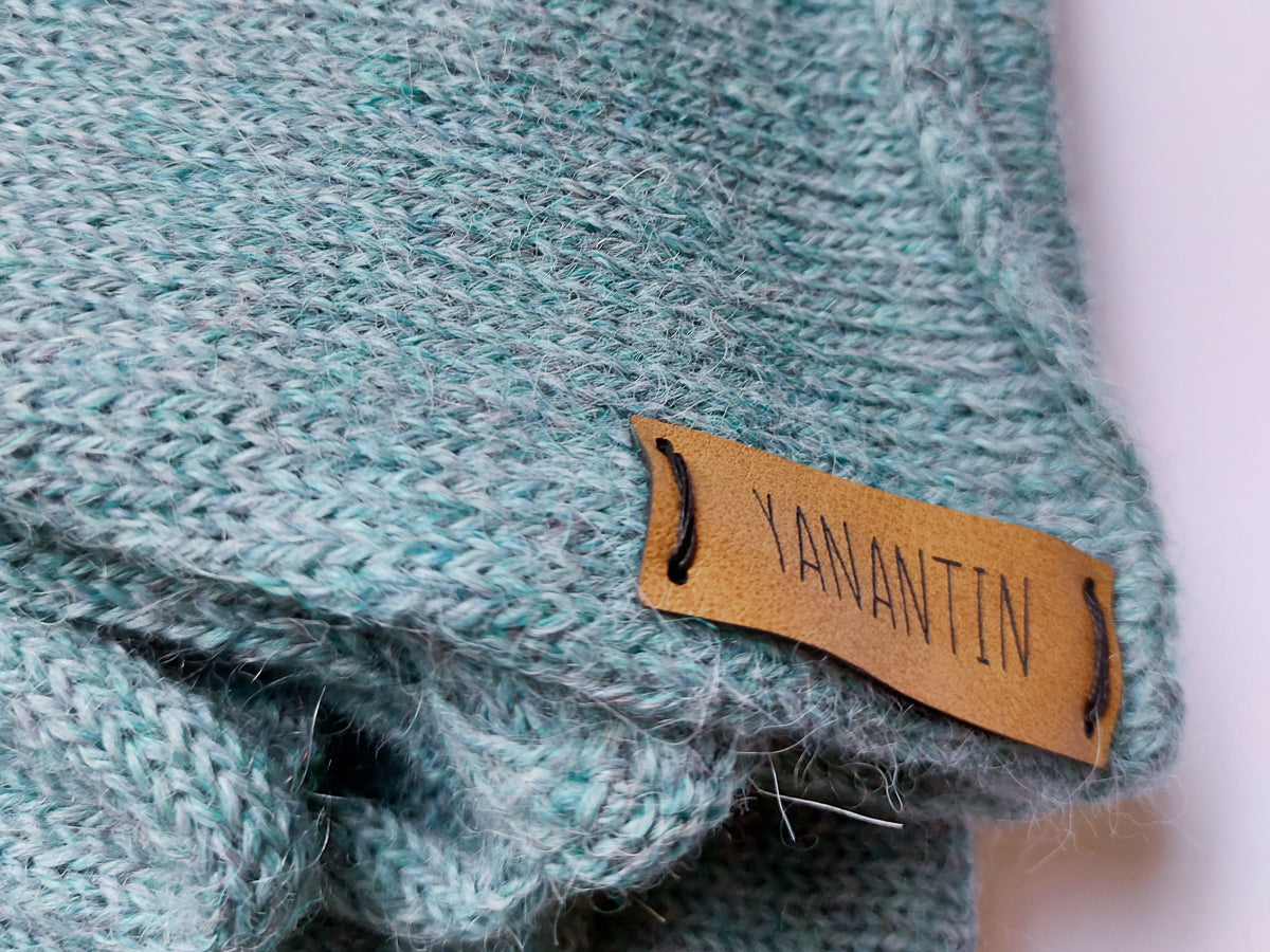 Extra Large Knitted Scarf | Spring Breeze Blue | 100% Alpaca Wool
