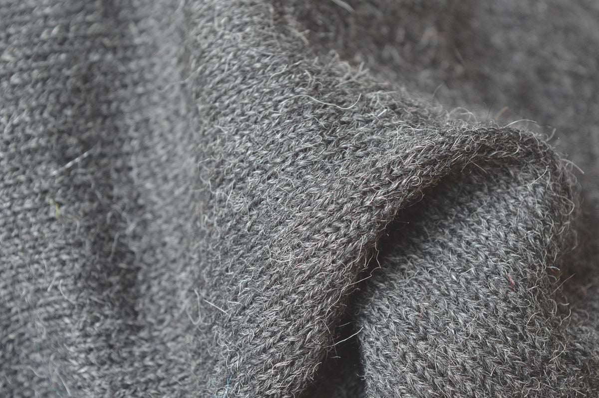 Extra Large Knitted Scarf | Stormy Night Grey | 100% Alpaca Wool