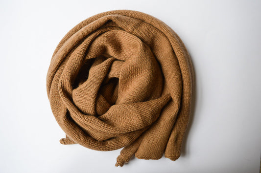 Extra Large Knitted Scarf | Classy Camel | 100% Alpaca Wool