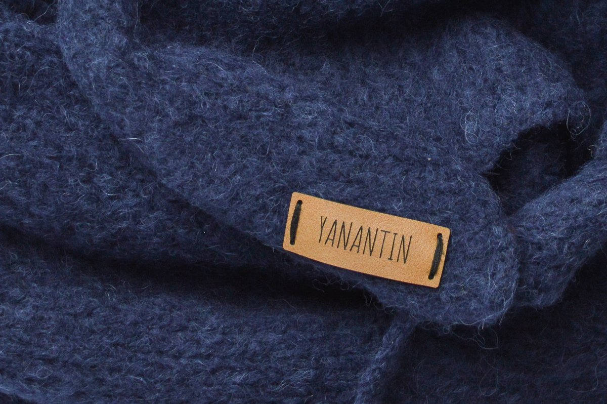 Chunky Scarf | Navy Blue | Baby Alpaca & Merino Wool Blend | Extra Large Size