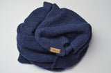 Chunky Scarf | Navy Blue | Baby Alpaca & Merino Wool Blend | Extra Large Size