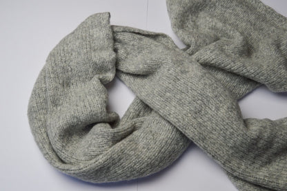 Chunky Scarf | Silvery Grey | Baby Alpaca & Merino Wool Blend | Extra Large Size