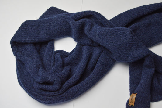 Chunky Scarf | Navy Blue | Baby Alpaca & Merino Wool Blend | Extra Large Size