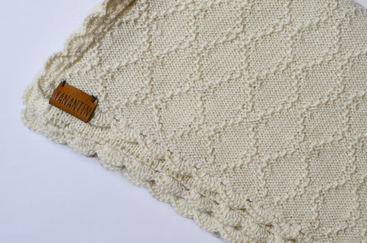 Baby Blanket | 100% Baby Alpaca Wool | Baby Vanilla
