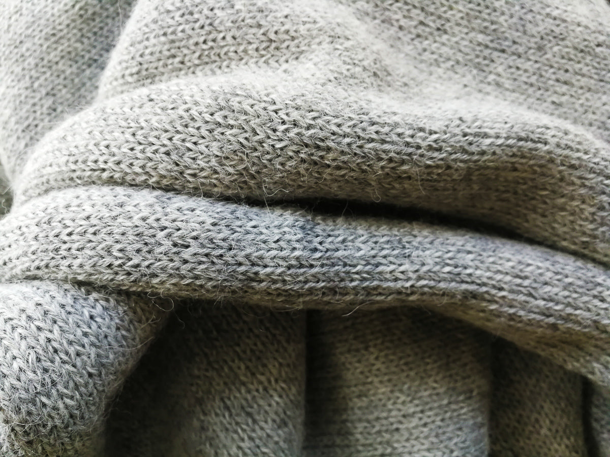 Extra Large Knitted Scarf | Silvery Grey | 100% Alpaca Wool
