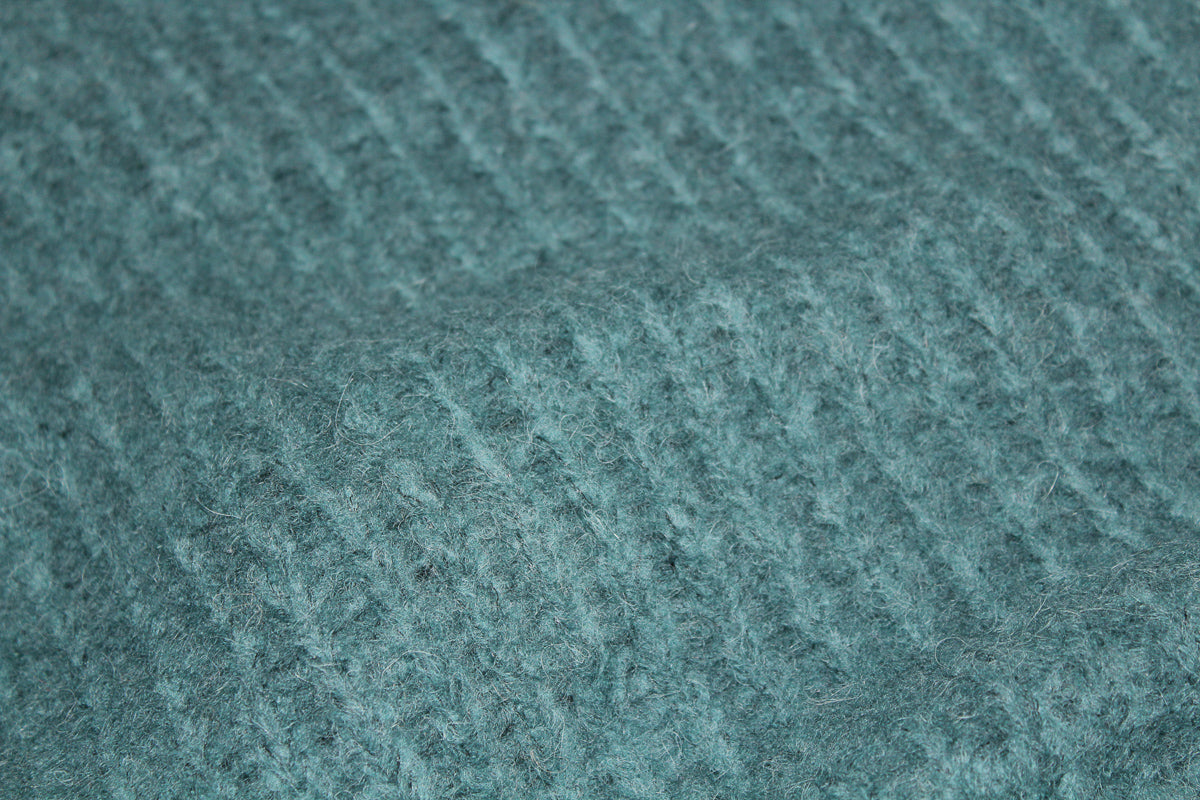 Open-Knit Scarf | Pine Green | Baby Alpaca & Merino Wool Blend | Extra Large Size