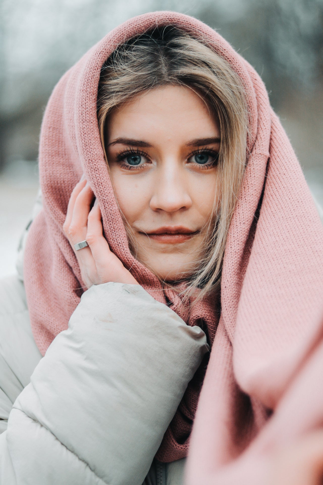 Knitted Scarf | Old Roses | 100% Alpaca Wool