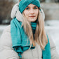 Knitted Scarf | Ocean Blue | 100% Alpaca Wool